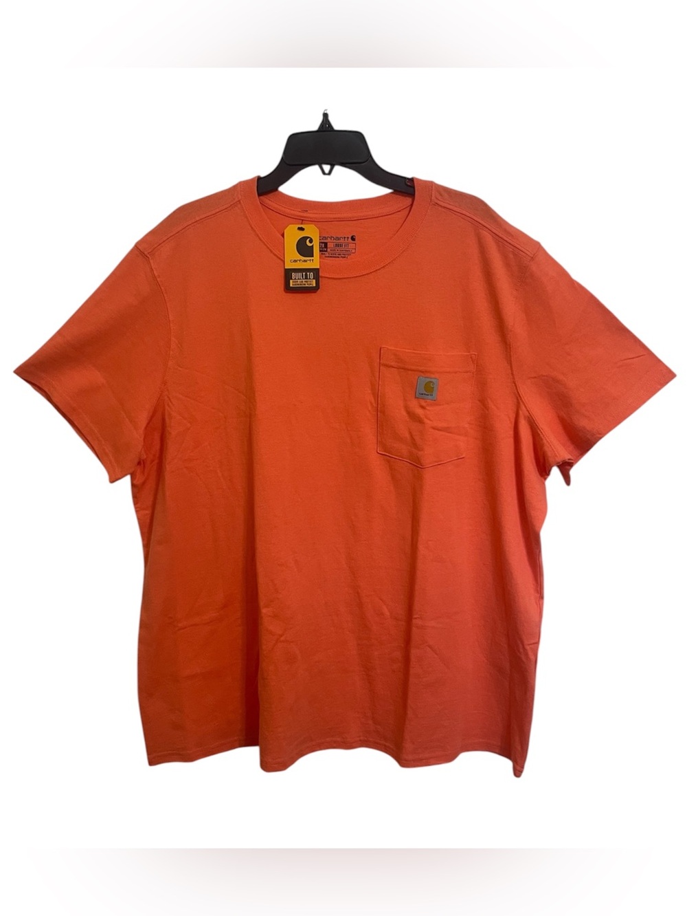 Carhartt Women’s Crew Neck Pocket Tee in Bright Orange